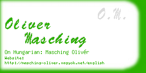 oliver masching business card