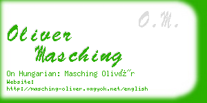 oliver masching business card